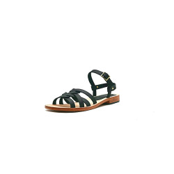 Juana fatty black handmade leather sandals - Cooperative Handmade