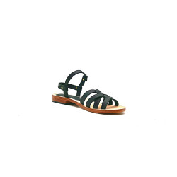 Juana fatty black handmade leather sandals - Cooperative Handmade