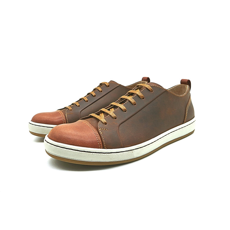 Baires version Coqui handmade leather sneakers - Cooperative Handmade