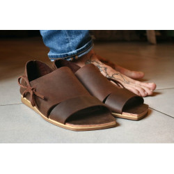 Nuna fatty brown handmade leather sandals - Cooperative Handmade