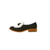 Chloe fatty matte black white nappa handmade leather shoes - Cooperative Handmade