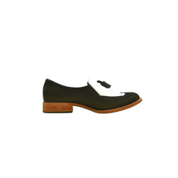 Chloe fatty matte black white nappa handmade leather shoes - Cooperative Handmade