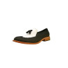 Chloe fatty matte black white nappa handmade leather shoes - Cooperative Handmade