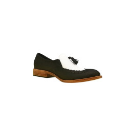 Chloe fatty matte black white nappa handmade leather shoes - Cooperative Handmade