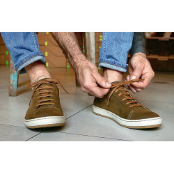 Baires fatty olive green handmade leather sneakers - Cooperative Handmade