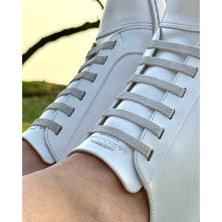 Baires white ranger elastic handmade leather sneakers - Cooperative Handmade