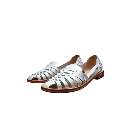 Indian Beloved white ranger handmade leather sandals - Cooperative Handmade