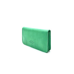 Margarita cyan green handmade leather wallet - Cooperative Handmade