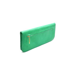 Margarita cyan green handmade leather wallet - Cooperative Handmade