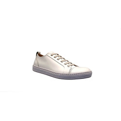 Baires white ranger elastic handmade leather sneakers - Cooperative Handmade