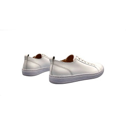 Baires white ranger elastic handmade leather sneakers - Cooperative Handmade