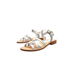 Juana white cerato handmade leather sandals - Cooperative Handmade