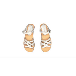 Juana white cerato handmade leather sandals - Cooperative Handmade