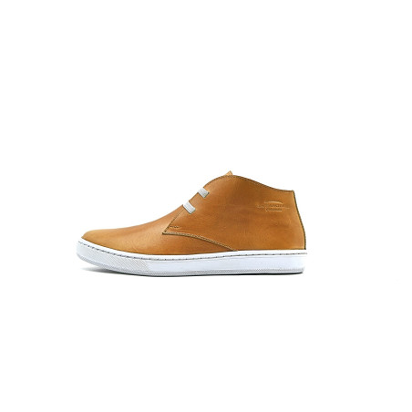 Chavo Sport caramel ranger details white elastic handmade leather shoes - Cooperative Handmade