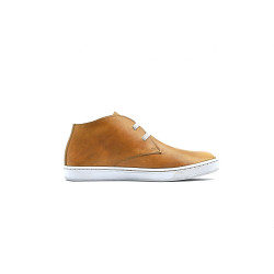 Chavo Sport caramel ranger details white elastic handmade leather shoes - Cooperative Handmade