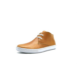 Chavo Sport caramel ranger details white elastic handmade leather shoes - Cooperative Handmade