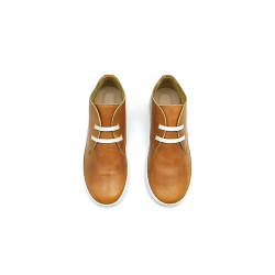 Chavo Sport caramel ranger details white elastic handmade leather shoes - Cooperative Handmade