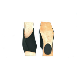 Miró NG fatty matte black handmade leather sandals - Cooperative Handmade