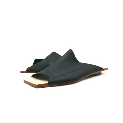 Miró NG fatty matte black handmade leather sandals - Cooperative Handmade