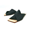 Miró NG fatty matte black handmade leather sandals - Cooperative Handmade