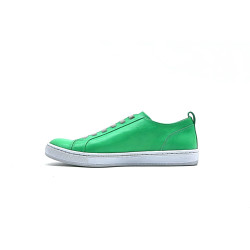 Baires cyan green nappa elastic elastic handmade leather sneakers - Cooperative Handmade