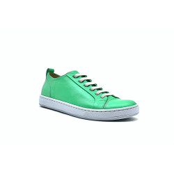 Baires cyan green nappa elastic elastic handmade leather sneakers - Cooperative Handmade