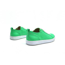 Baires cyan green nappa elastic elastic handmade leather sneakers - Cooperative Handmade