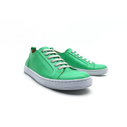 Baires cyan green nappa elastic elastic handmade leather sneakers - Cooperative Handmade