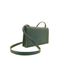 Ona fatty green handmade leather handbag - Cooperative Handmade