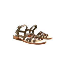 Juana camel cerato handmade leather sandals - Cooperative Handmade