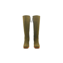 Lulú Large fatty olive green handmade leather boots - Cooperative Handmade