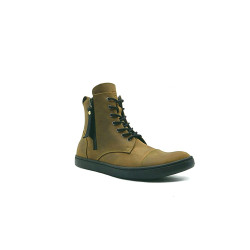 Tato fatty olive green black handmade leather ankle boots - Cooperative Handmade