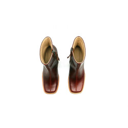 Lulú red ranger natural welt handmade leather ankle boots - Cooperative Handmade