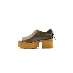 Mica camel cerato handmade leather platform sandals - Cooperative Handmade