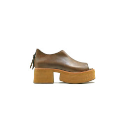 Mica camel cerato handmade leather platform sandals - Cooperative Handmade