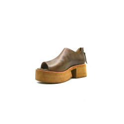 Mica camel cerato handmade leather platform sandals - Cooperative Handmade