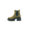 Hache Platform fatty olive green black handmade leather ankle boots - Cooperative Handmade