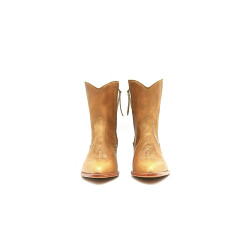 Pour Nina caramel ranger handmade leather boots - Cooperative Handmade