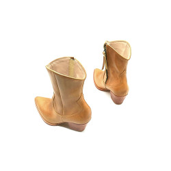 Pour Nina caramel ranger handmade leather boots - Cooperative Handmade