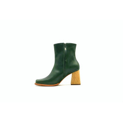 Lulú green alamo natural handmade leather ankle boots - Cooperative Handmade