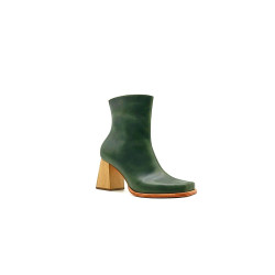 Lulú green alamo natural handmade leather ankle boots - Cooperative Handmade