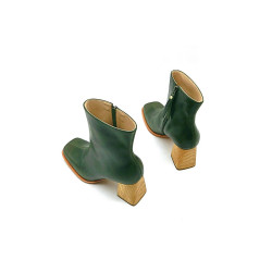 Lulú green alamo natural handmade leather ankle boots - Cooperative Handmade