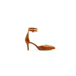 Catalina caramel alamo handmade leather heels - Cooperative Handmade