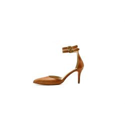 Catalina caramel alamo handmade leather heels - Cooperative Handmade