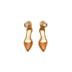 Catalina caramel alamo handmade leather heels - Cooperative Handmade
