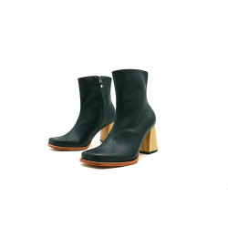 Lulú black nappa natural handmade leather ankle boots - Cooperative Handmade