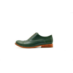 Satie verde alamo details beige handmade leather shoes - Cooperative Handmade