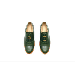 Satie verde alamo details beige handmade leather shoes - Cooperative Handmade