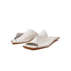 Miró B white nappa premium handmade leather sandals - Cooperative Handmade