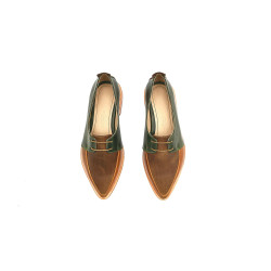 Luna multicolor green camel caramel alamo handmade leather shoes - Cooperative Handmade
